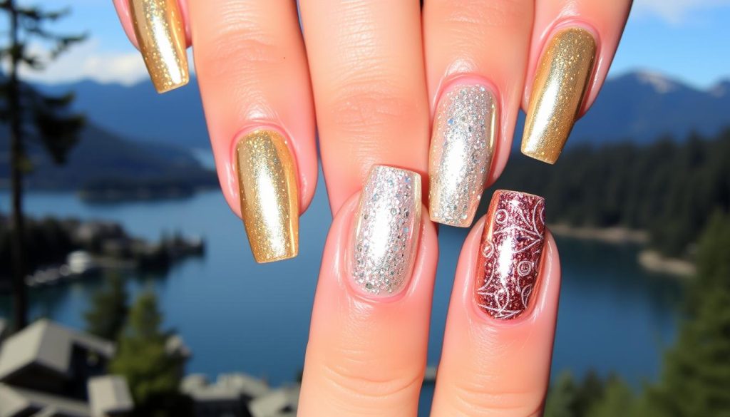 metallic nail trends in North Vancouver